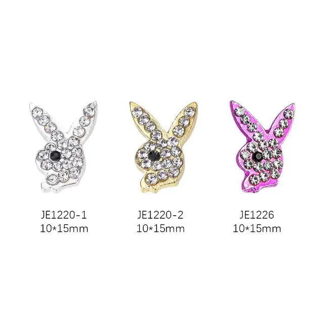 Nail Charm 3D Ruby Rhinestone Bunny 8pcs/bag. - Premier Nail Supply 