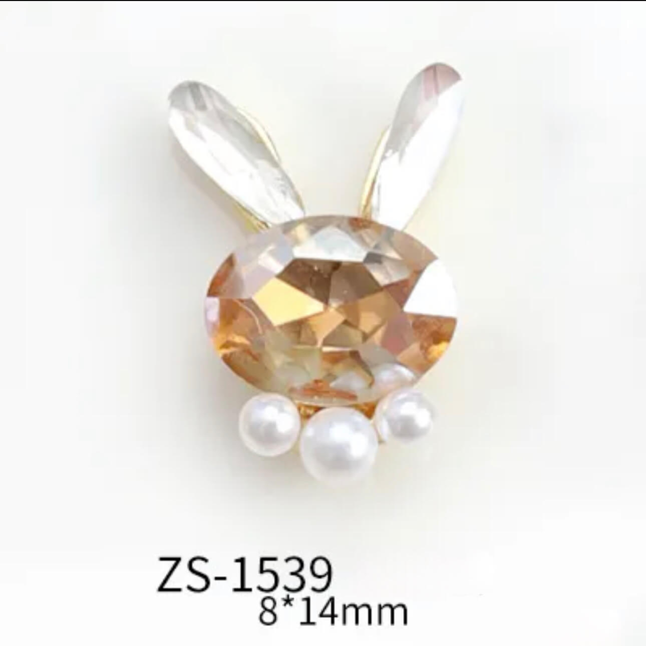 Nail Charm 3D Rhinestone Bunny Pearl 2 pcs/bag - Premier Nail Supply 