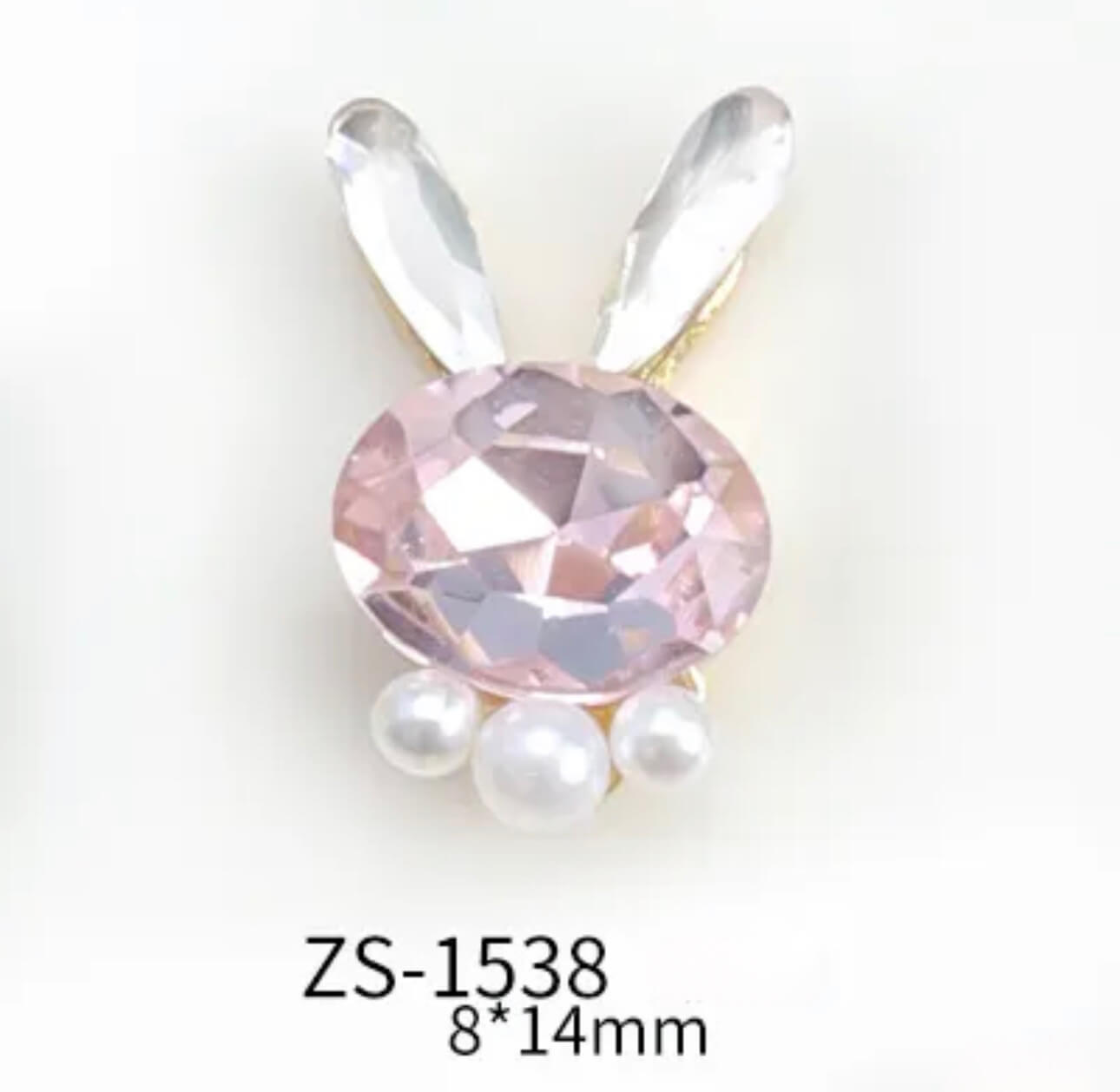 Nail Charm 3D Rhinestone Bunny Pearl 2 pcs/bag - Premier Nail Supply 