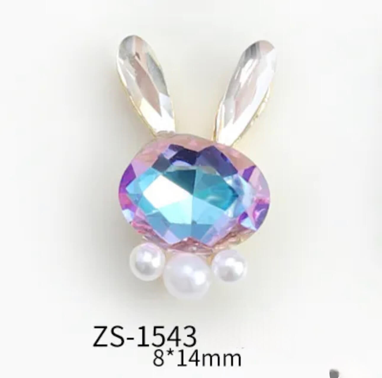 Nail Charm 3D Rhinestone Bunny Pearl 2 pcs/bag - Premier Nail Supply 