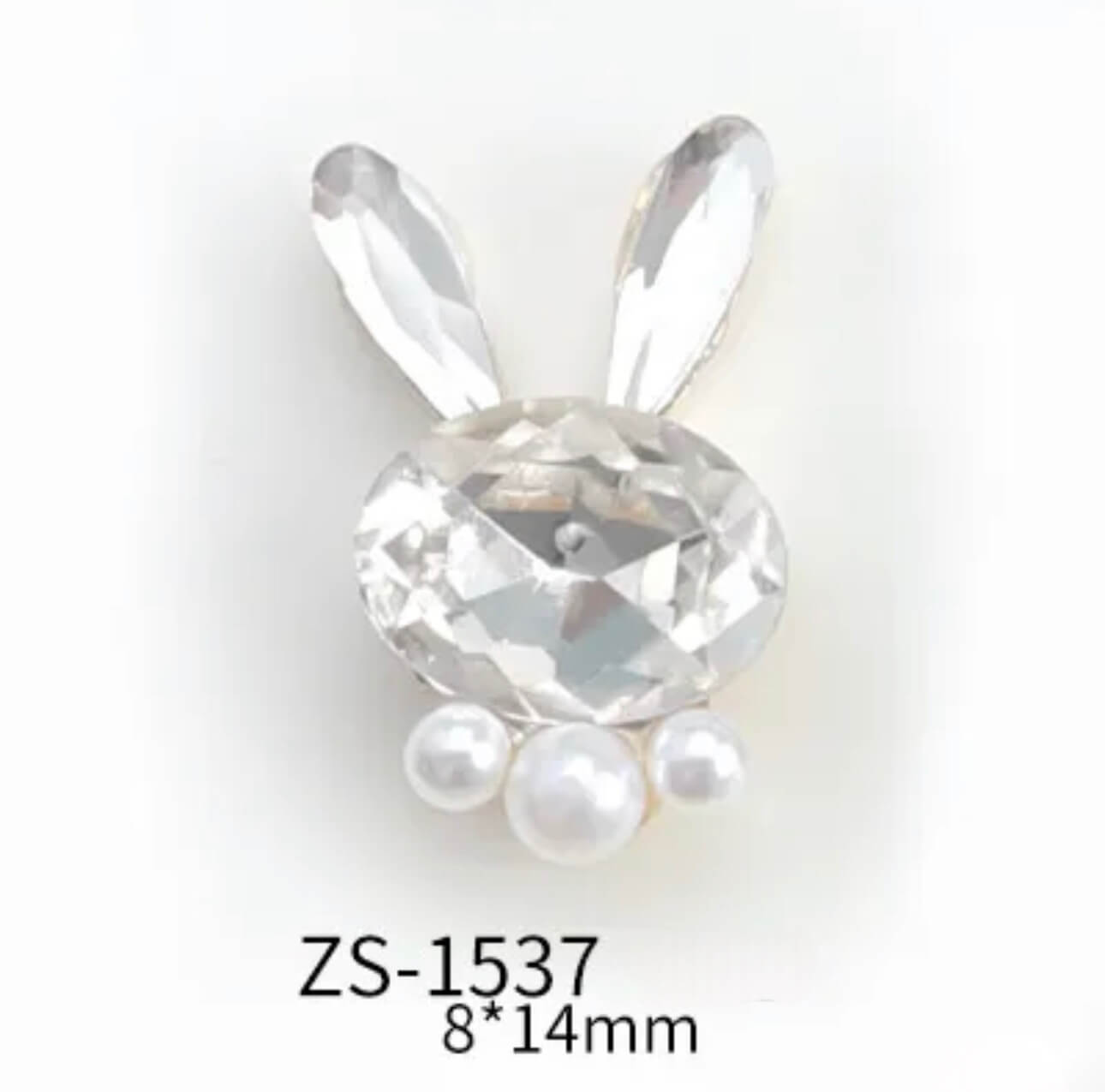 Nail Charm 3D Rhinestone Bunny Pearl 2 pcs/bag - Premier Nail Supply 