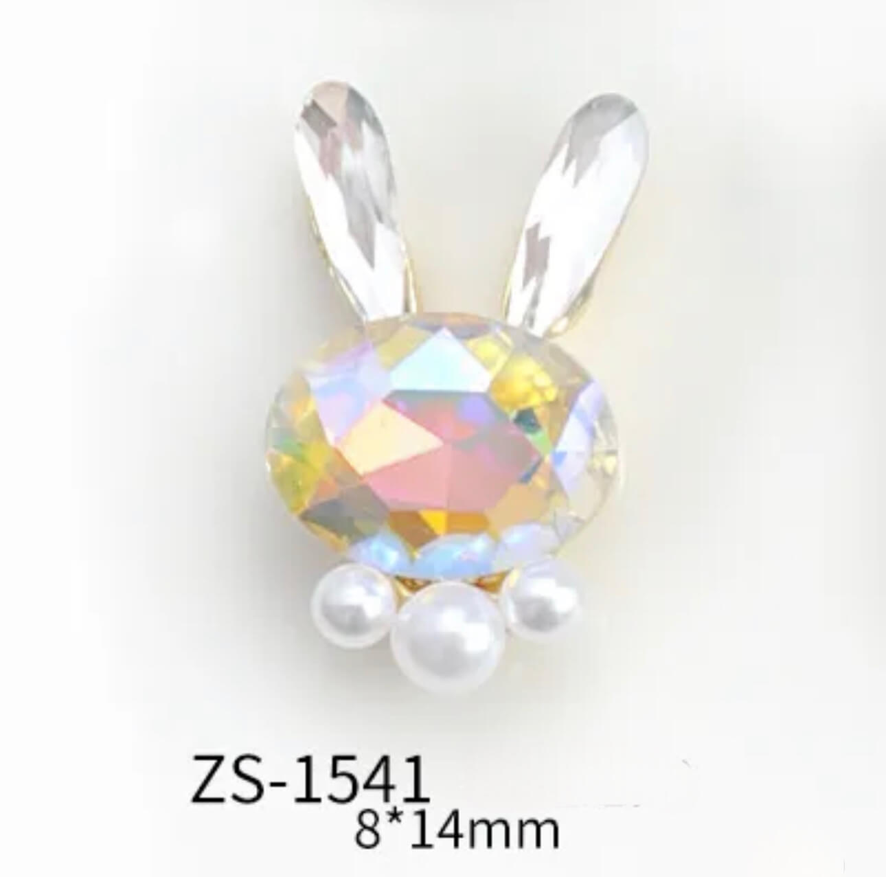 Nail Charm 3D Rhinestone Bunny Pearl 2 pcs/bag - Premier Nail Supply 