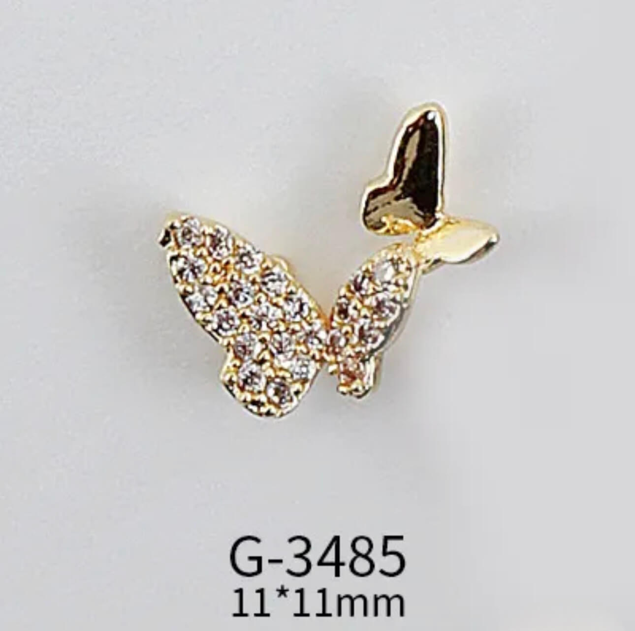 Nail Charm 3D Double Butterfly Diamond 2 pcs/bag - Premier Nail Supply 