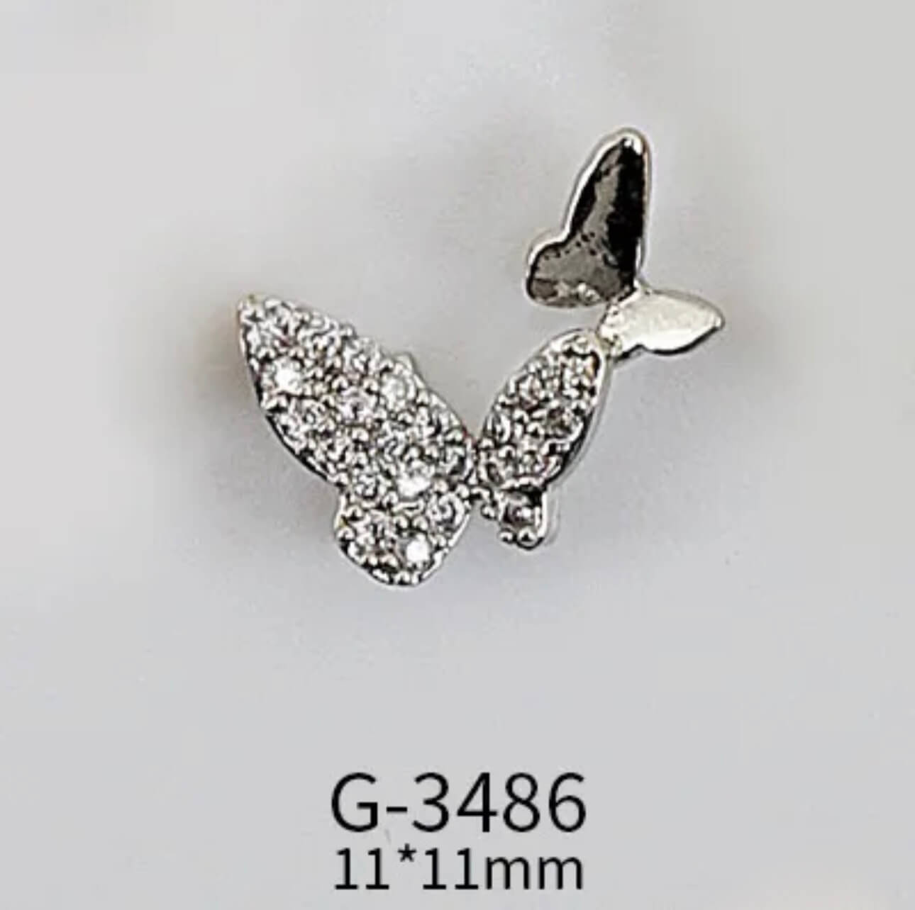 Nail Charm 3D Double Butterfly Diamond 2 pcs/bag - Premier Nail Supply 