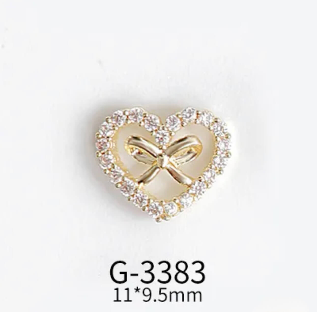 Nail Charm 3D Dimond Heart with Bow 2 pcs/bag - Premier Nail Supply 