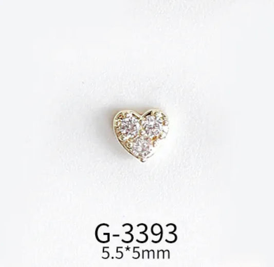 Nail Charm Mini Diamond Heart 2 pcs/bag - Premier Nail Supply 