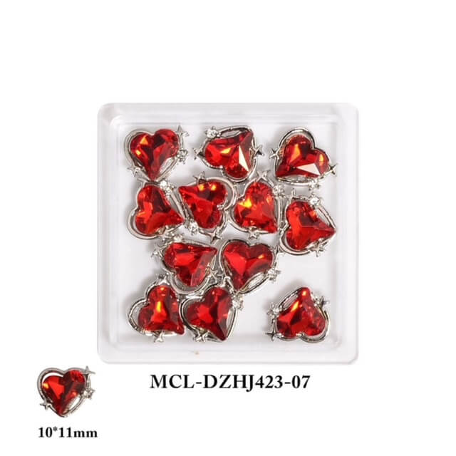 Nail Charm Big Red Heart 12 pcs/bag - Premier Nail Supply 