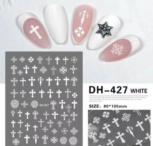 Nail Sticker Decals Cross - Premier Nail Supply 