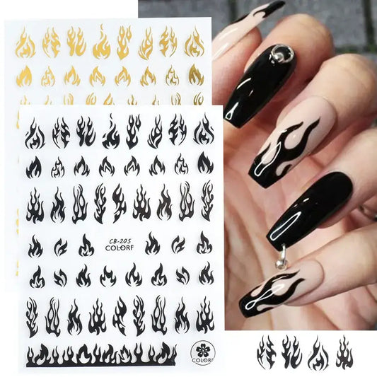 Nail Sticker Black Fire CB205 - Premier Nail Supply 