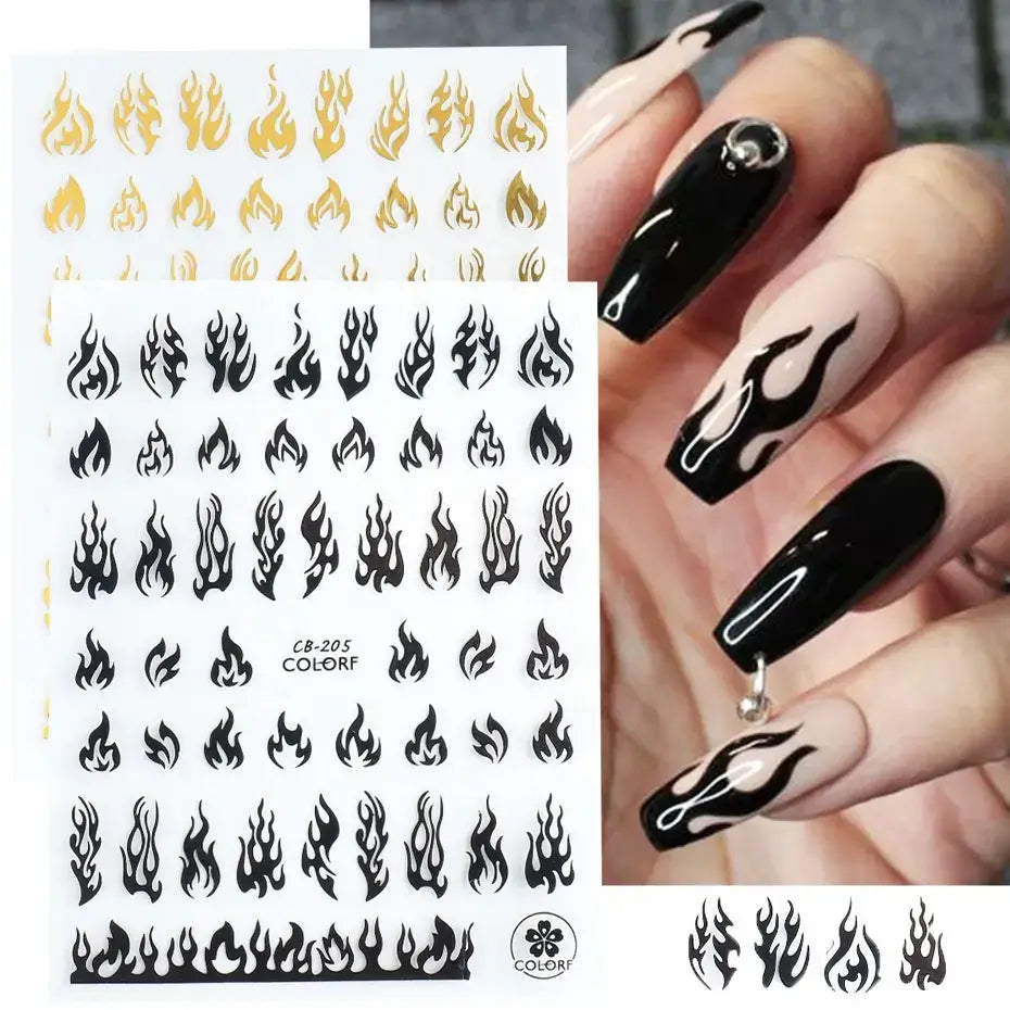 Nail Sticker Red Fire JO1073 - Premier Nail Supply 