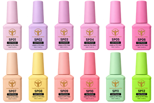 Phoenix Gel Polish HEMA/TPO FREE SPRING COLLECTION – 24 Vibrant Gel Polish Shades