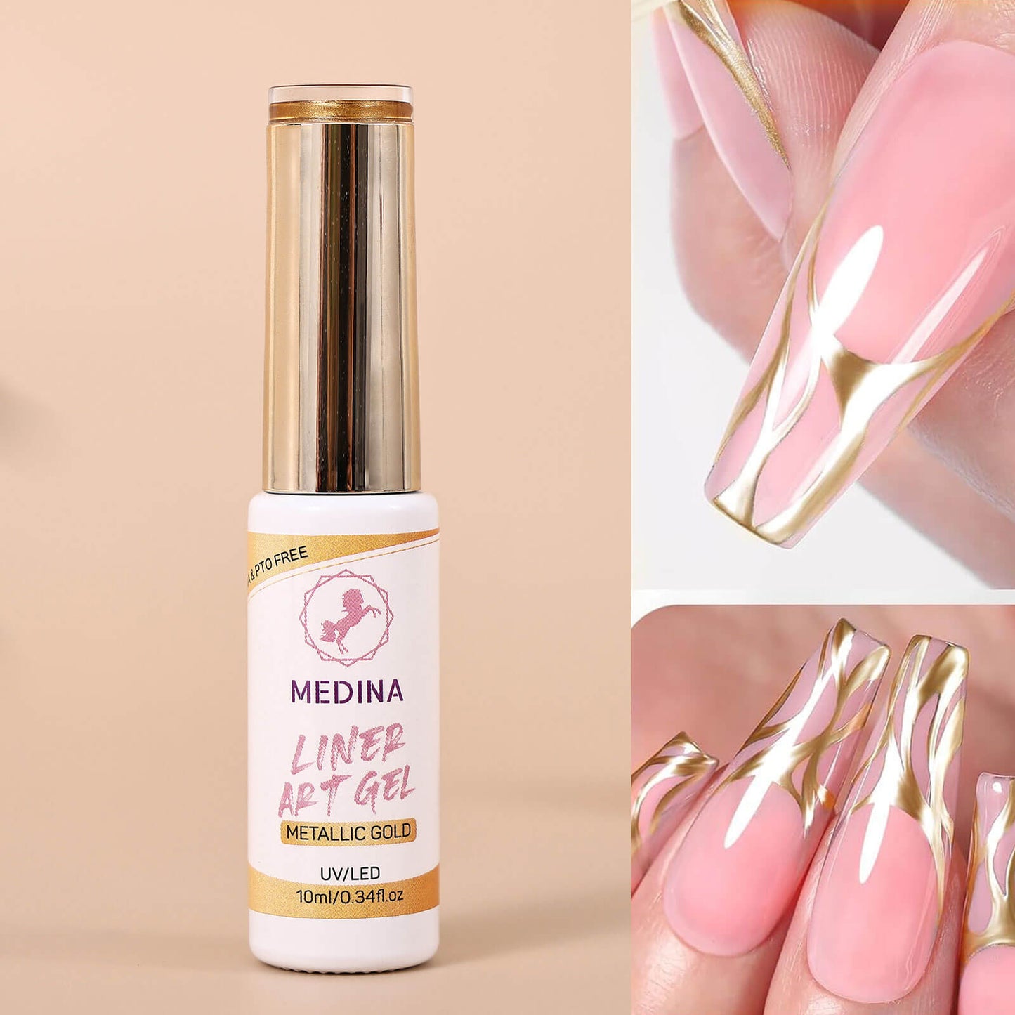 Medina - Nail Art Gel Liner Gold Chrome 10ml
