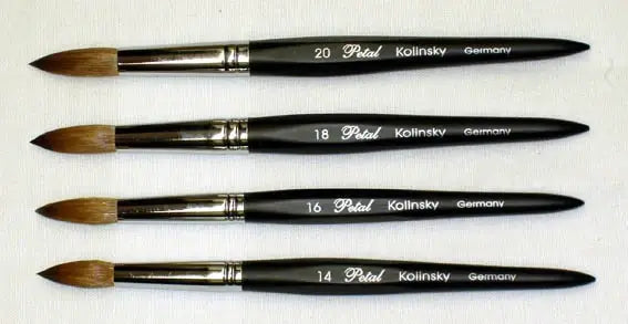 Petal Kolinsky Acrylic Nail Brush Black Angle Size 14