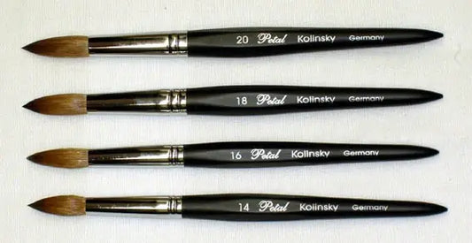 Petal Kolinsky Acrylic Nail Brush Black Angle Size 14