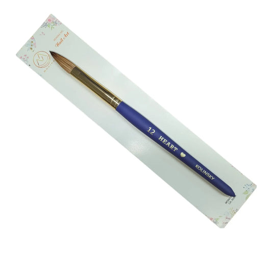 Heart Acrylic Nail Brush Kolinsky Blue size 12