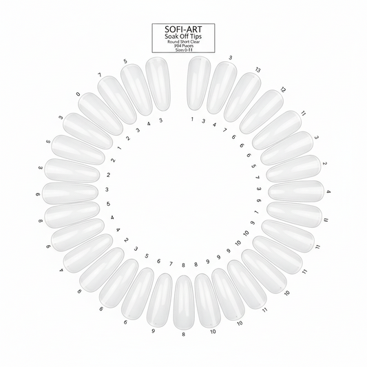 Sofi-Art Soak Off Tips Round Short Clear 504pcs/size0-11