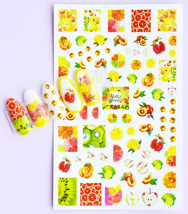 Colorful Mix Fruits Sticker F644 - Premier Nail Supply 