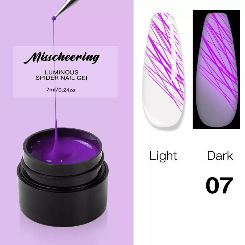 Glowing The Dark Spider Gel - Dark Purple #7 - Premier Nail Supply 