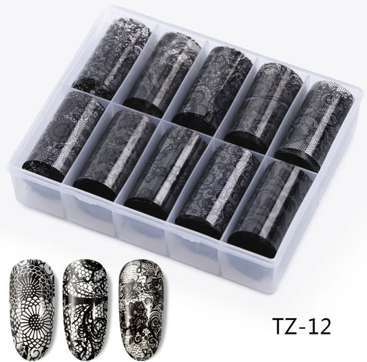 Transparent Black Paten Foil Set - Premier Nail Supply 