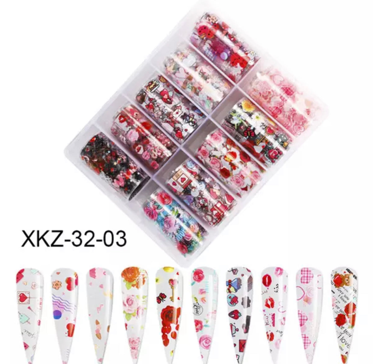Mix Hearts - Love Valentines Design XKZ 32-03 - Premier Nail Supply 