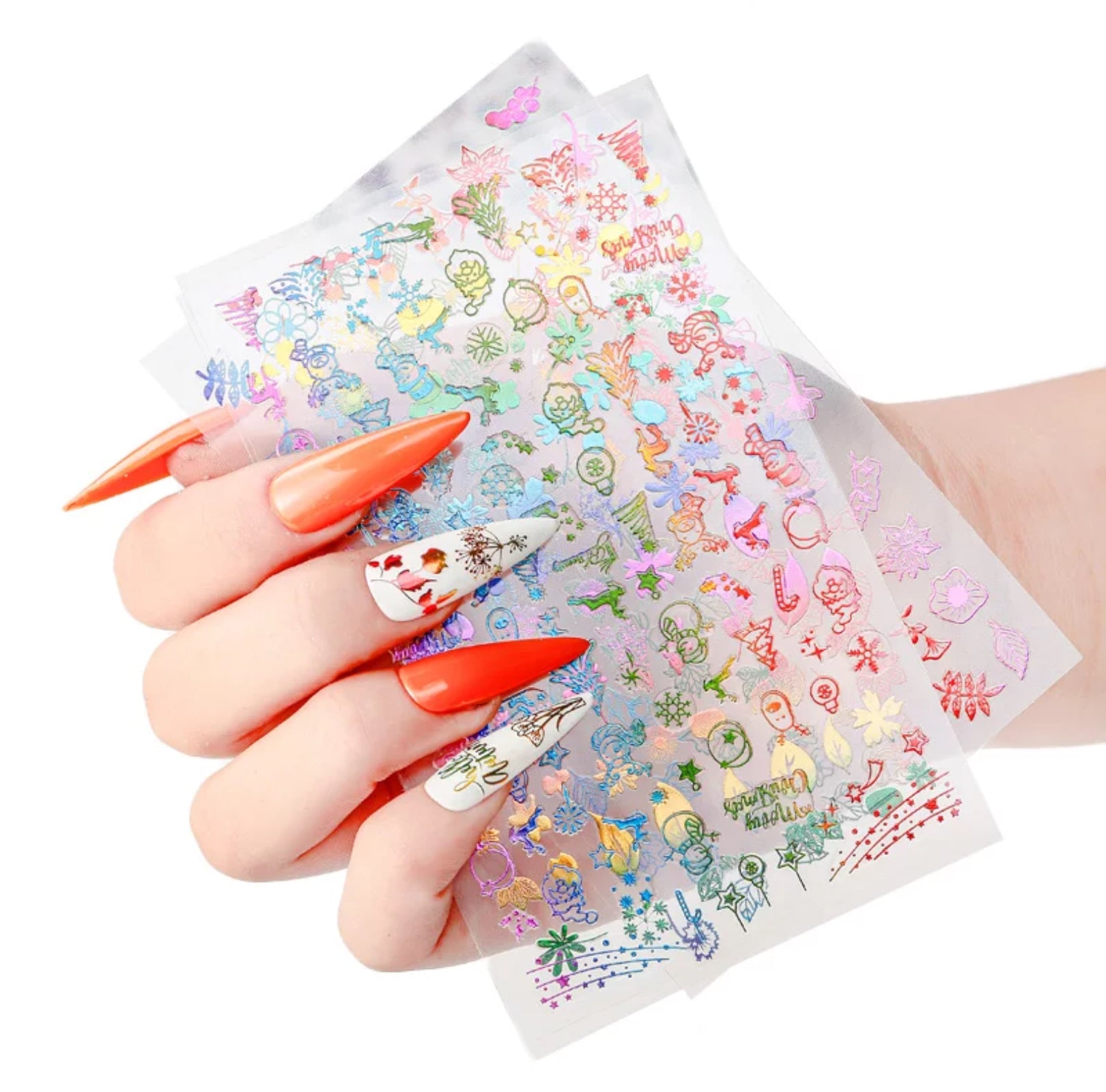 Colorful Christmas Design Sticker ZO-04 - Premier Nail Supply 