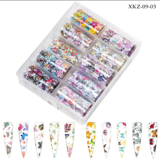 Butterfly Nail Foil Design XKZ-09-03 - Premier Nail Supply 