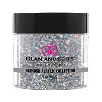 Glam & Glits Diamond Acrylic (Glitter) Platinum 1oz - DAC43 - Premier Nail Supply 
