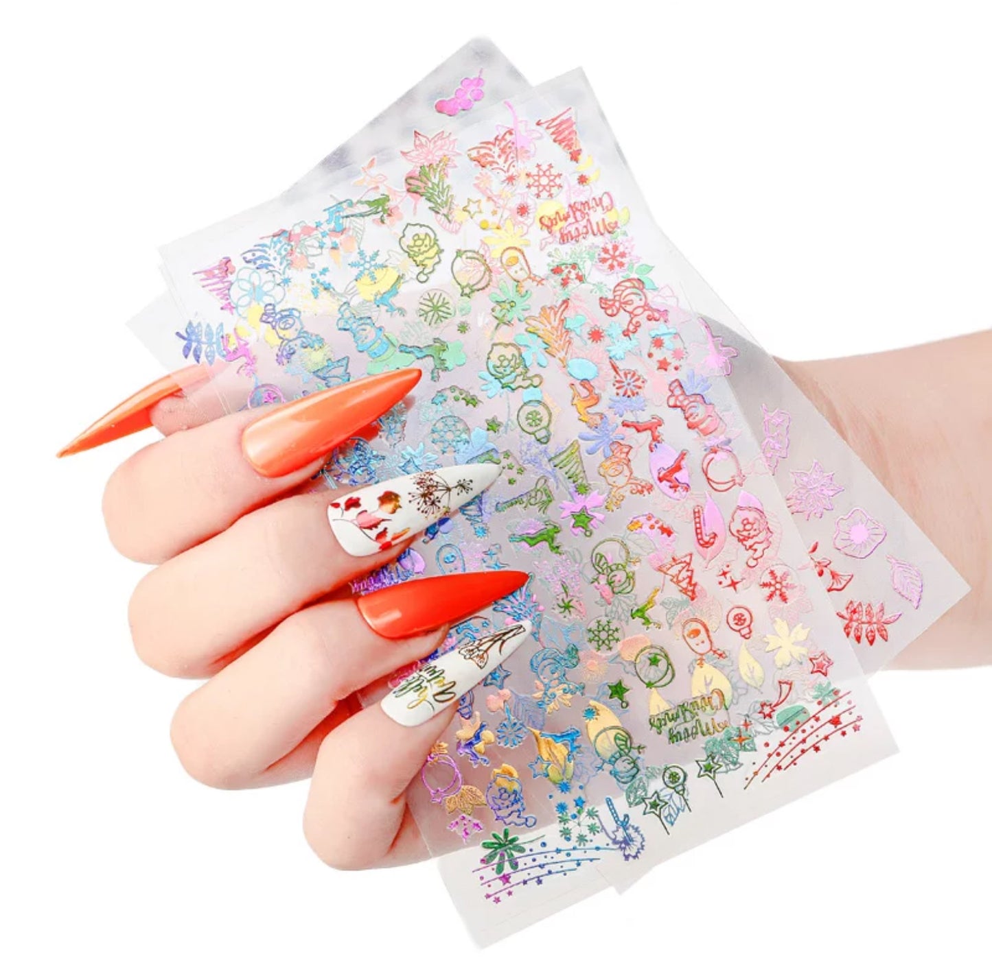 Colorful Mix Leaf & Flowers Design ZO-06 - Premier Nail Supply 