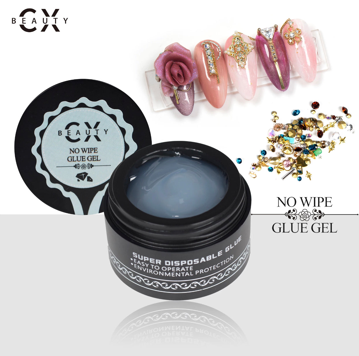 CX Beauty No Wipe Glue Gel - Premier Nail Supply 
