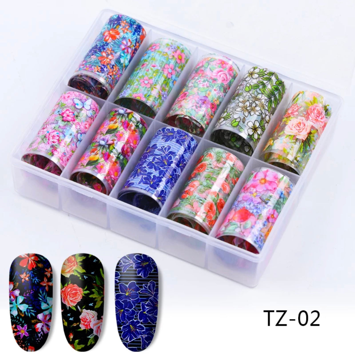Flowers Mix 12 Different Styles TZ-02 - Premier Nail Supply 