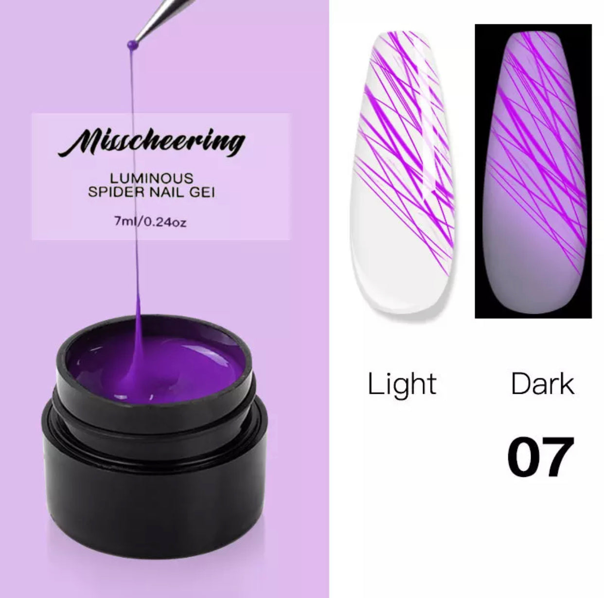 Glowing The Dark Spider Gel Design - Premier Nail Supply 