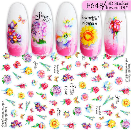Beautiful Flowers F648 - Premier Nail Supply 
