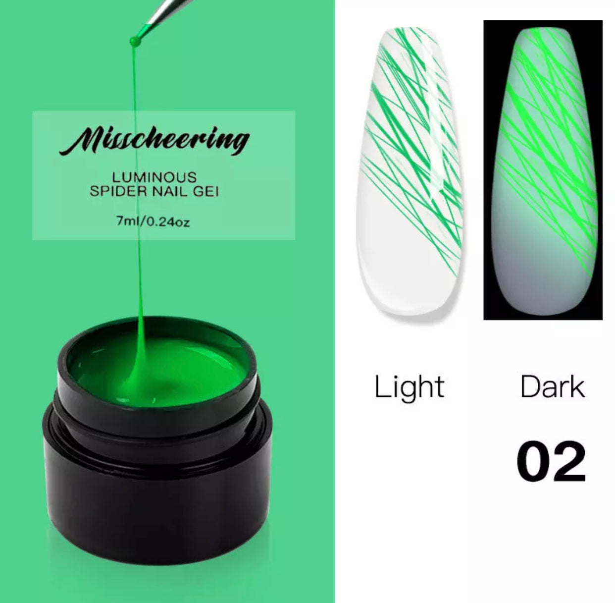 Glowing The Dark Spider Gel Design - Premier Nail Supply 