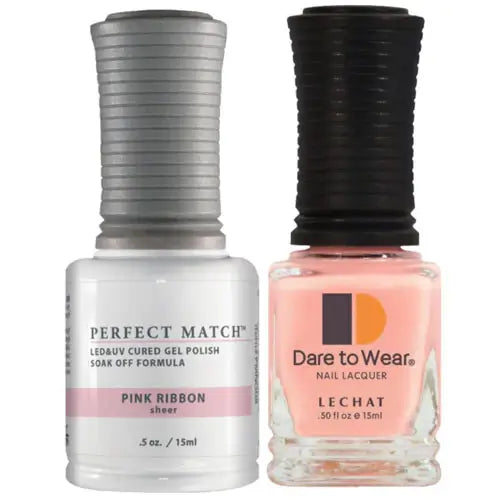 Lechat Perfect Match Gel Polish & Nail Lacquer - Pink Ribbon 0.5 oz - #PMS008 - Premier Nail Supply 