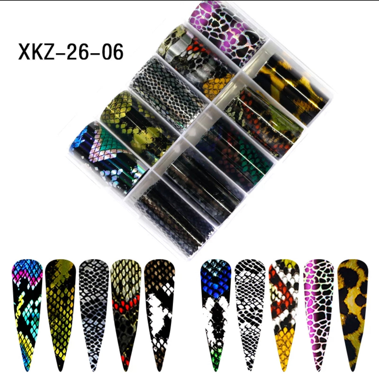 Beautiful Snake Skin 12 Different Design  XKZ 26-06 - Premier Nail Supply 
