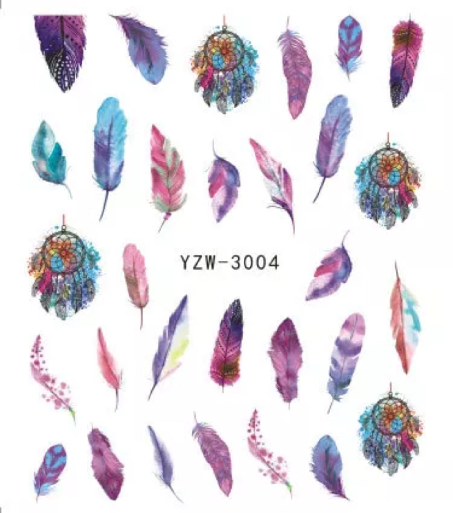 Colorful Feathers - YZW 3004 - Premier Nail Supply 