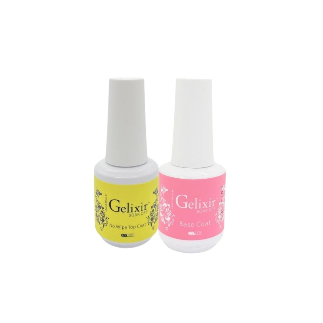 Gelixir Duo Gel Top Coat & Base Coat - Premier Nail Supply 