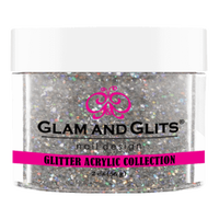 Glam & Glits - Glitter Acrylic Powder - Silver Hologram 2oz - GAC39 - Premier Nail Supply 