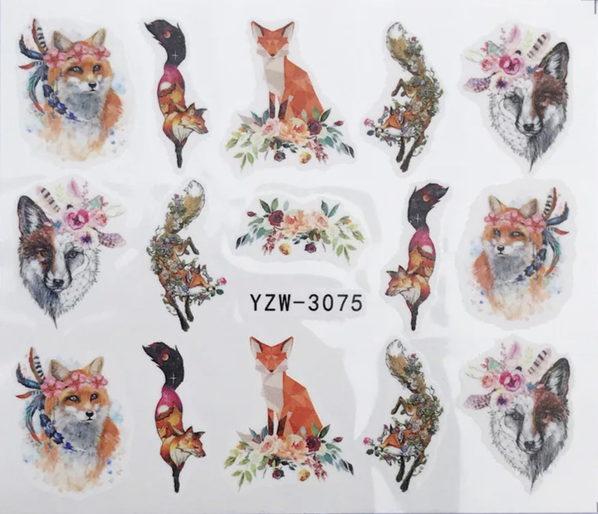Art Decoration Slider Fox - Wolf Animal Adhesive Design YZW - 3075 - Premier Nail Supply 