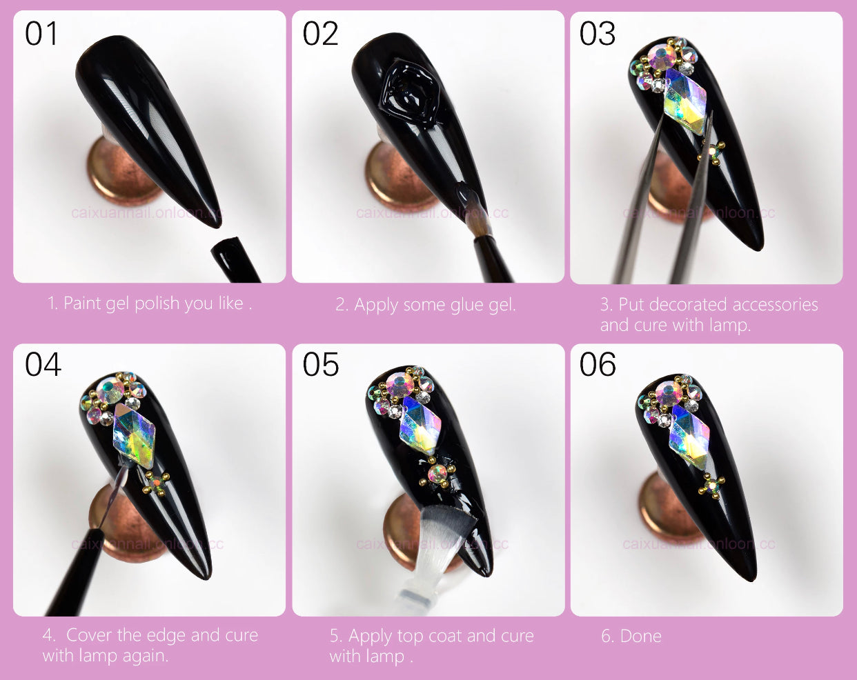 No Wipe Rhinestone Gel #GA001 - Premier Nail Supply 