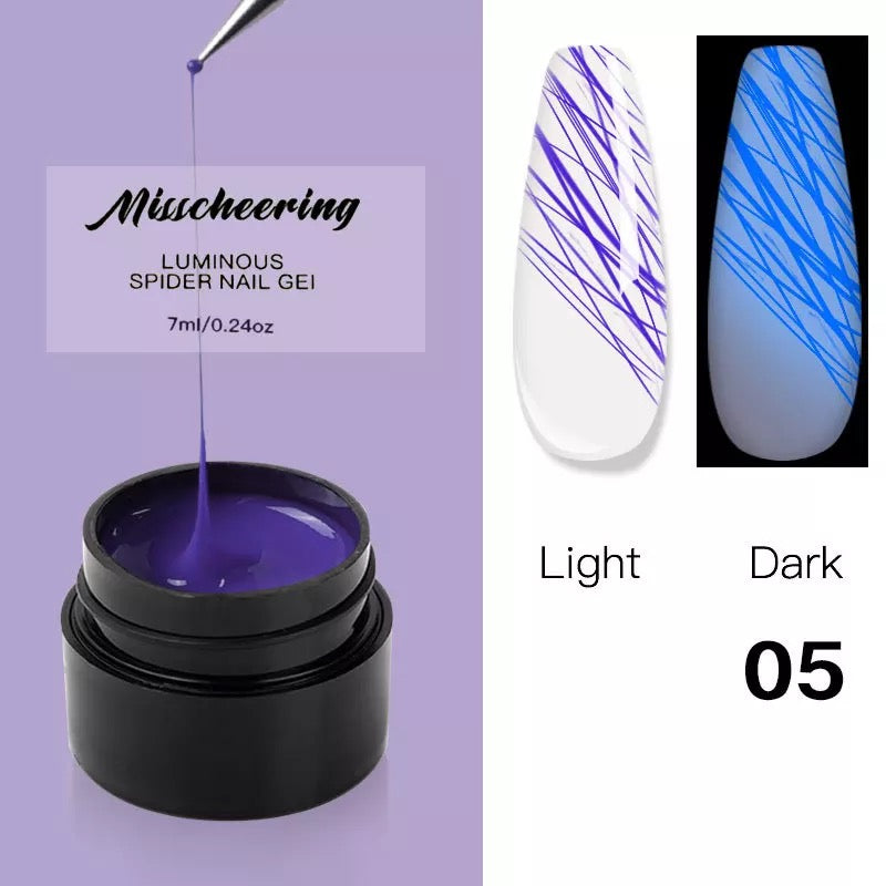 Glowing The Dark Spider Gel - Purple #5 - Premier Nail Supply 