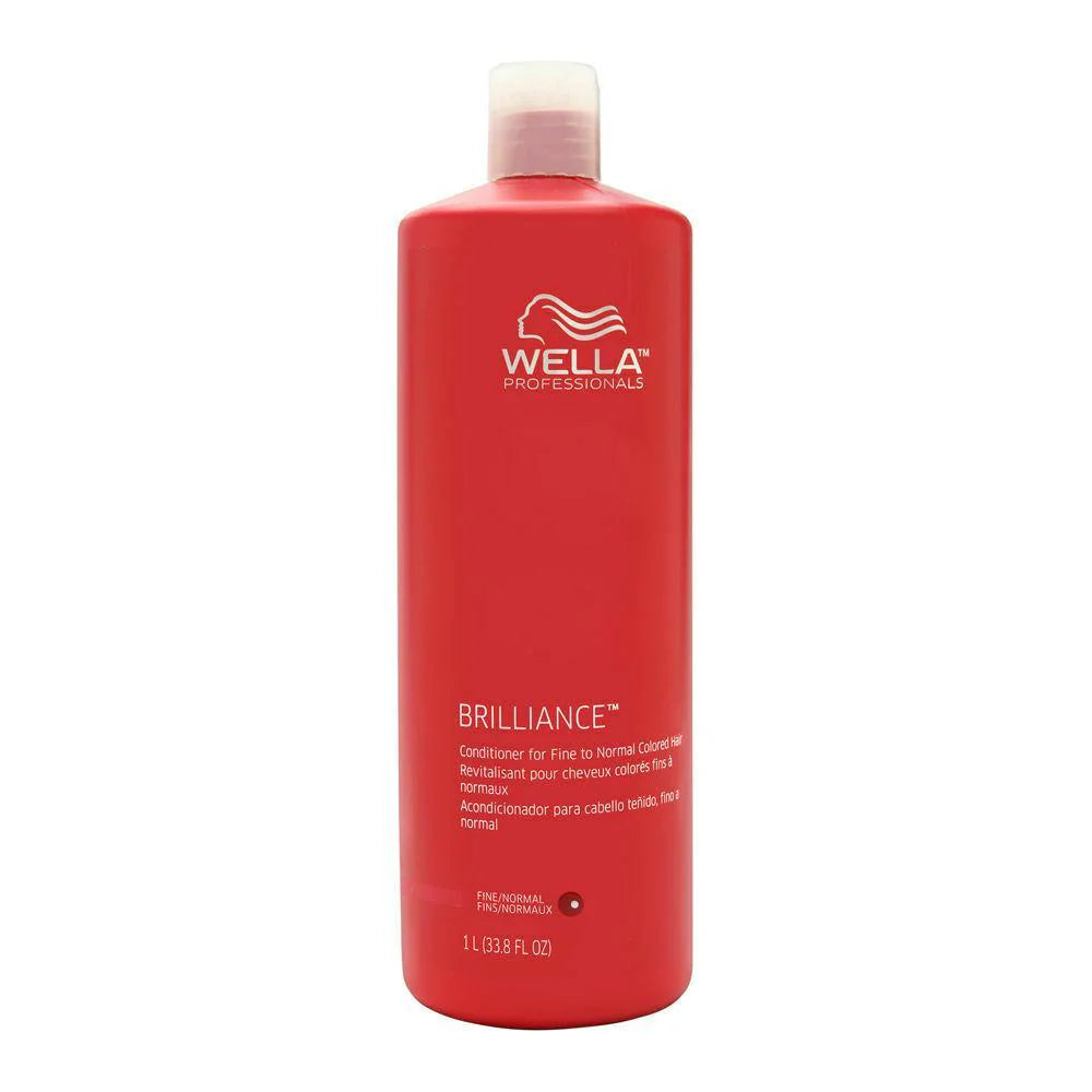 Wella Professional Brilliance Conditioner for Fine to Normal Colored Hair 1 Liter - Premier Nail Supply 