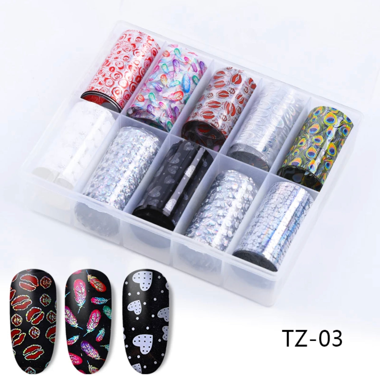 Kisses & Hearts Design Foil TZ 03 - Premier Nail Supply 