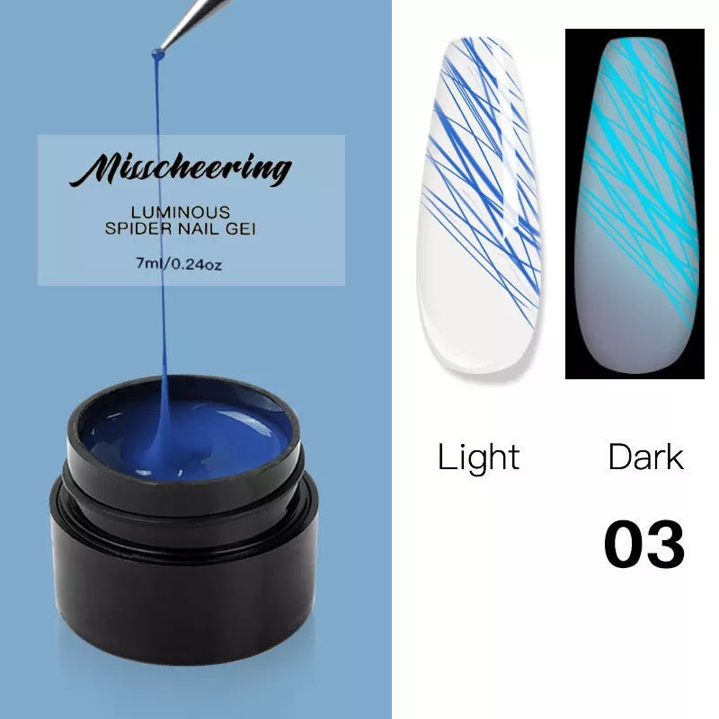 Glowing The Dark Spider Gel - Blue #3 - Premier Nail Supply 