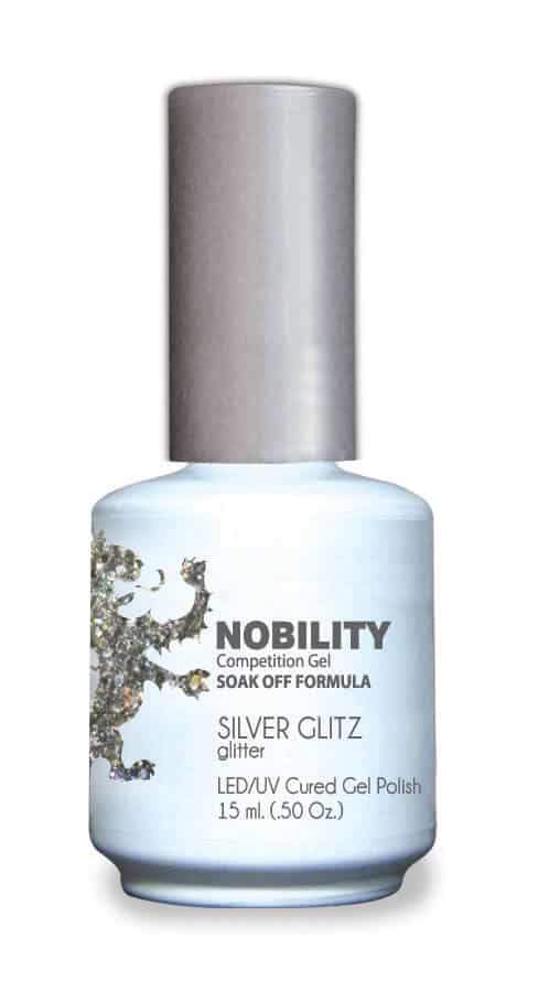 Lechat Nobility Gel Polish & Nail Lacquer - Silver Glitz 0.5 oz - #NBCS068 - Premier Nail Supply 