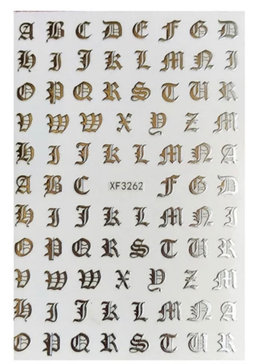 Old English Letters- Silver   XFS3262 - Premier Nail Supply 