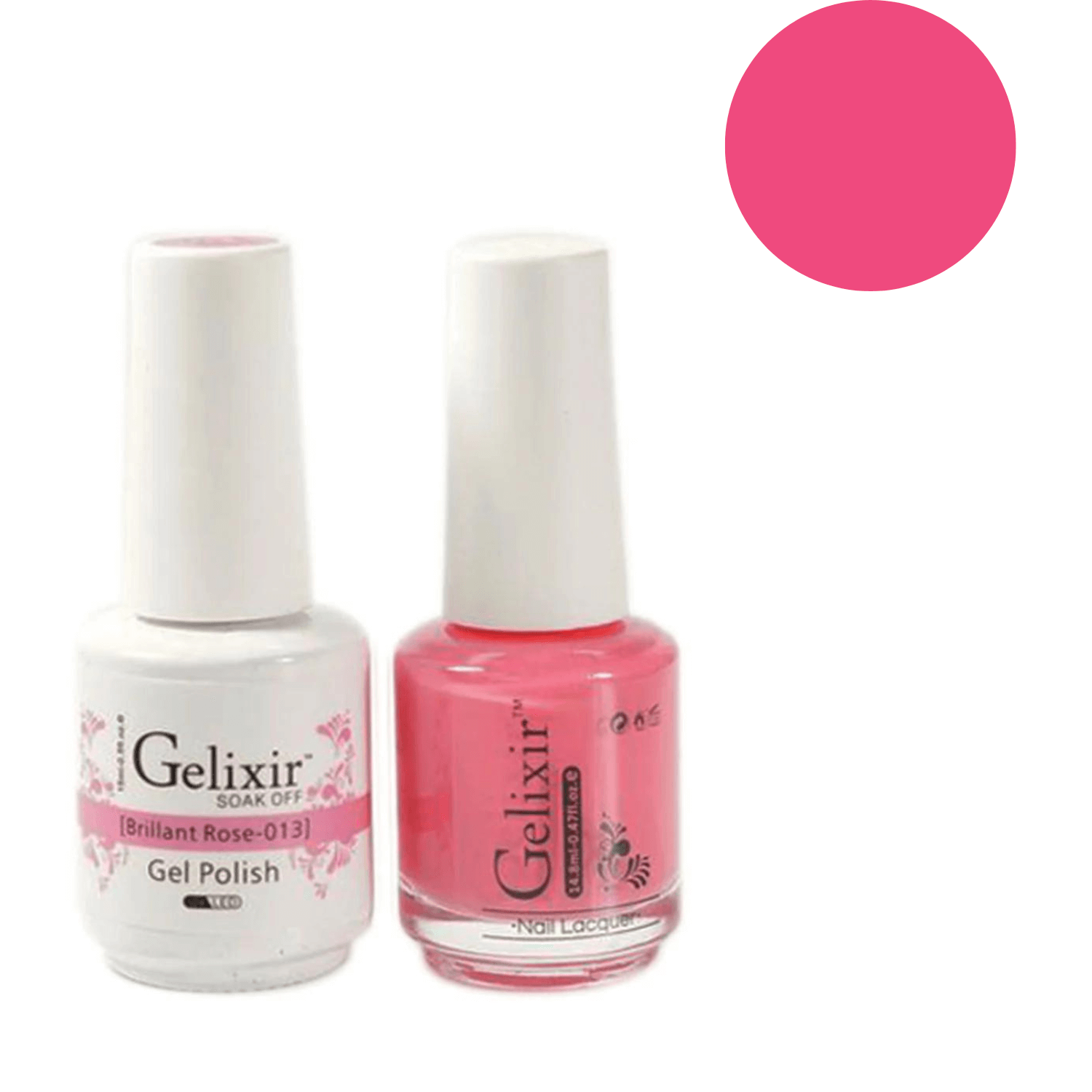 Gelixir Gel Polish & Nail Lacquer Duo - Brillant Rose 013 - Premier Nail Supply 