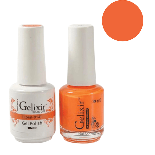Gelixir Gel Polish & Nail Lacquer Duo - Coral 014 - Premier Nail Supply 