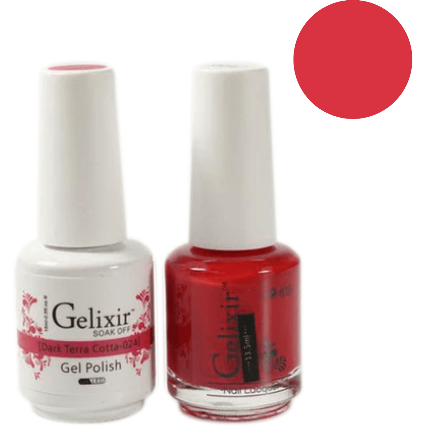 Gelixir Gel Polish & Nail Lacquer Duo - Dark Terra Cotta 024 - Premier Nail Supply 