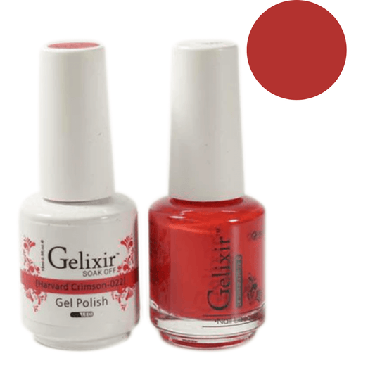 Gelixir Gel Polish & Nail Lacquer Duo - Harward Crimson 022 - Premier Nail Supply 